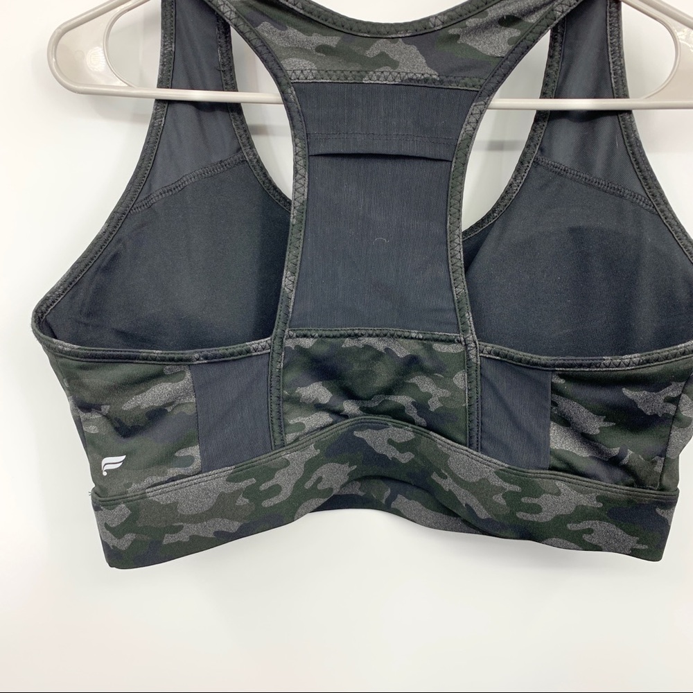 Fabletics Camo Sports Bra - Black and Gray - Picture 7 of 9